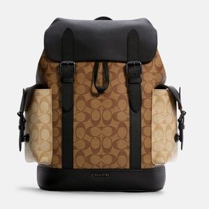 Coach Hudson Backpack Khaki Blocked MINT